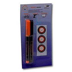 Property Minder UV & Ink Marker Pen Pack with Warning Stickers