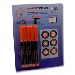Property Minder 5 x UV Pen Pack with Warning Stickers