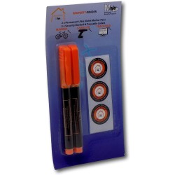 Property Minder Twin UV Pen Pack with Warning Stickers