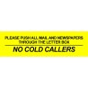 ‘No Cold Callers’ Letterbox Sticker